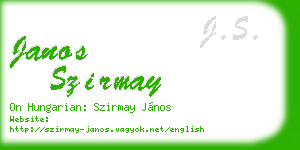 janos szirmay business card